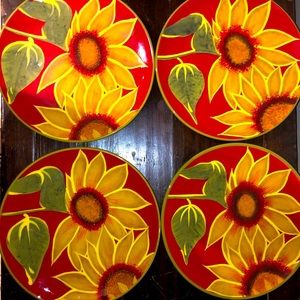 Set of 4 plates “Sunburst” by Nell Whatmore